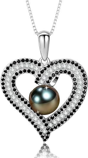 Regalo per la moglie e la moglie - Collana con ciondolo a forma di cuore di perla - Bellissimi gioielli per il compleanno della fidanzata, San Valentino della moglie, Festa della mamma, della nonna, A