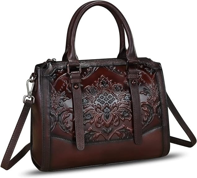 Borsa a tracolla da donna in vera pelle Borsa con manico superiore in pelle goffrata Portafoglio fatto a mano Borsa a tracolla vintage Borsa hobo tote