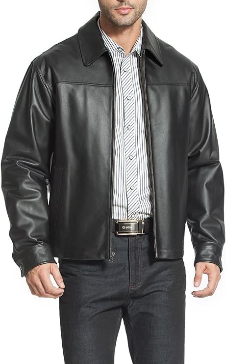 BGSD Giacca in pelle Greg Open Zip da uomo (normale ed estesa)