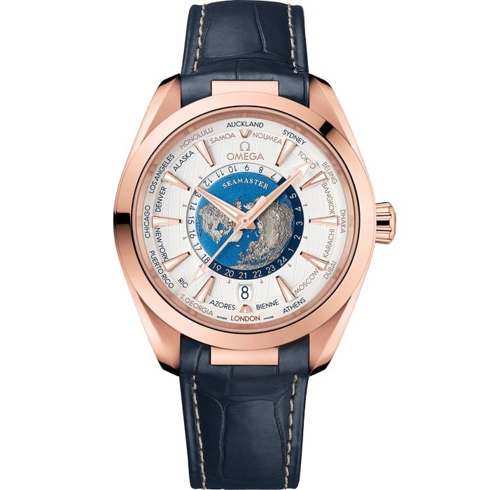 Seamaster Aqua TERRA 150M 43 mm, cassa in oro 18K SEDNA™ e cinturino in pelle
