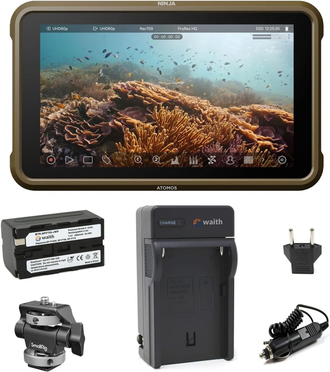 Kit monitor di registrazione HDMI 4K Atomos Ninja da 5,2 pollici
