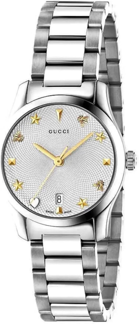 GUCCI Orologio da donna casual argento al quarzo in acciaio inossidabile (modello: YA126572)