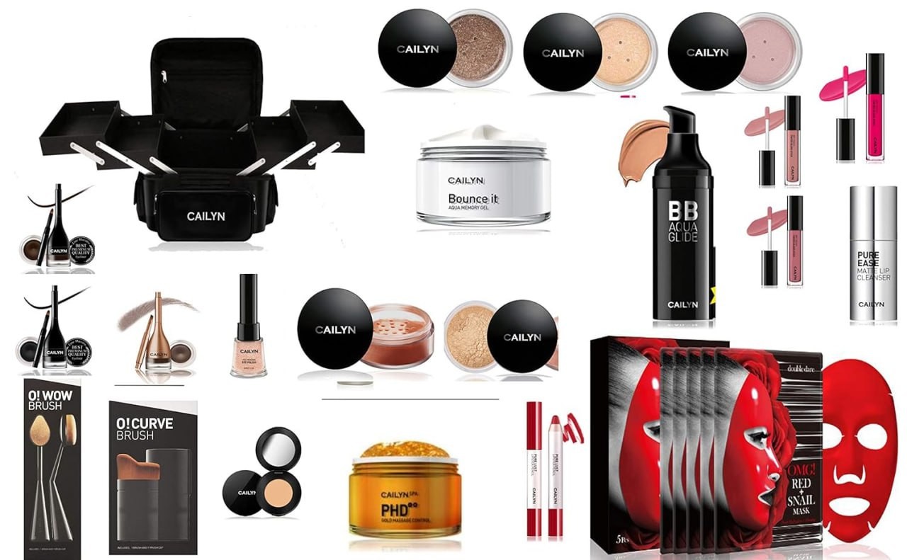 CAILYN Professional Deluxe Artist Makeup Custodia caricata, tonalità della pelle marrone chiaro