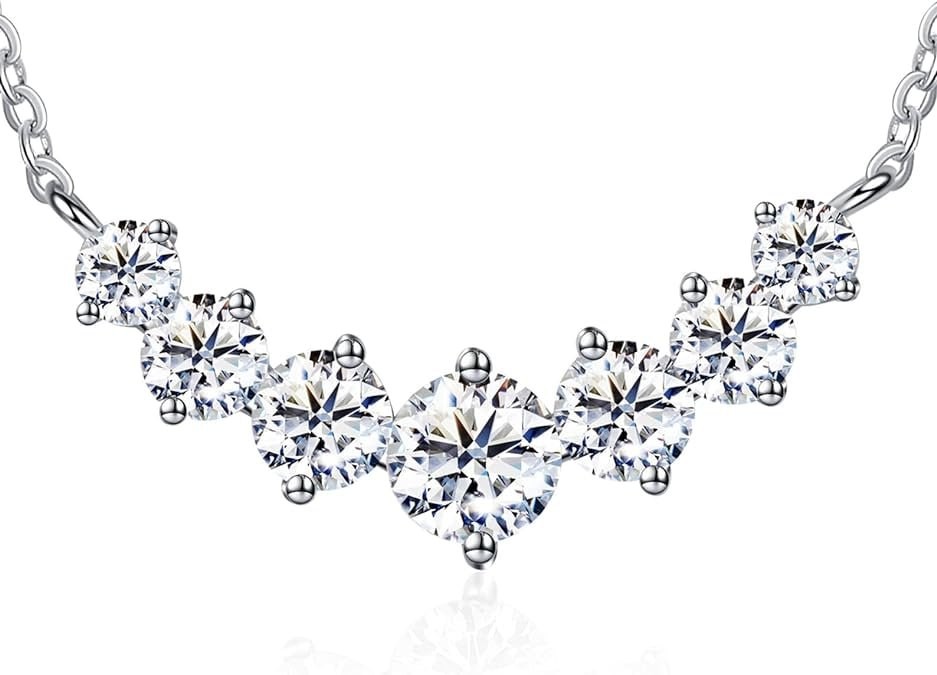 Collana con ciondolo con diamanti per donne, collana di moissanite da 0,5 ct - 7,6 ct, regalo di compleanno per anniversario per moglie, anima gemella, regalo di gioielli per donne mamma fidanzata rag