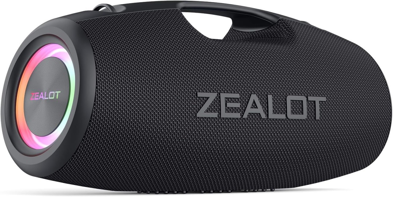 Altoparlante portatile ZEALOT MADBOX, altoparlante Bluetooth ad alto volume da 120 W con bassi potenti, altoparlante impermeabile IP67 con luce LED, power bank, Bluetooth 5.2, altoparlante grande, ada