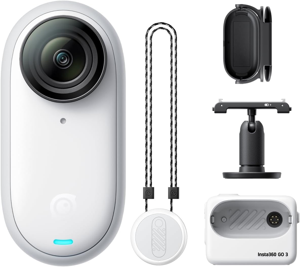 Insta360 GO 3 64GB - Fotocamera per vlogging per creatori, vlogger, mini action camera con touch screen ribaltabile, leggera e portatile, POV a mani libere, può essere montata ovunque, stabile, antepr