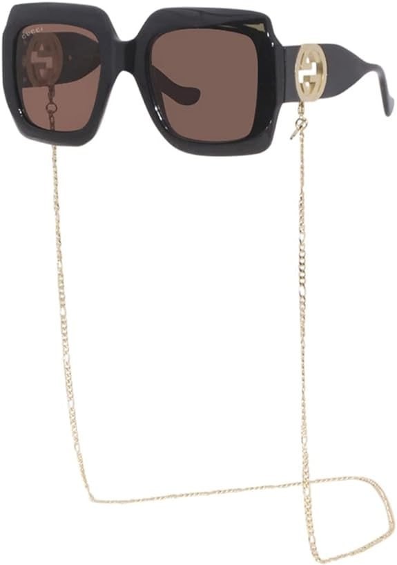 Occhiali da sole quadrati oversize da donna Gucci, nero//bianco