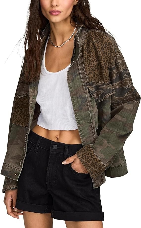 Giacca corta mimetica patchwork da donna Lucky Brand