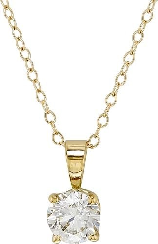 Flagship store New World Diamonds Collana con ciondolo con diamanti piantati in laboratorio in oro 14k (0,50 carati, colore I-J, purezza VS2-SI1) 45,72 cm, metallo, diamante